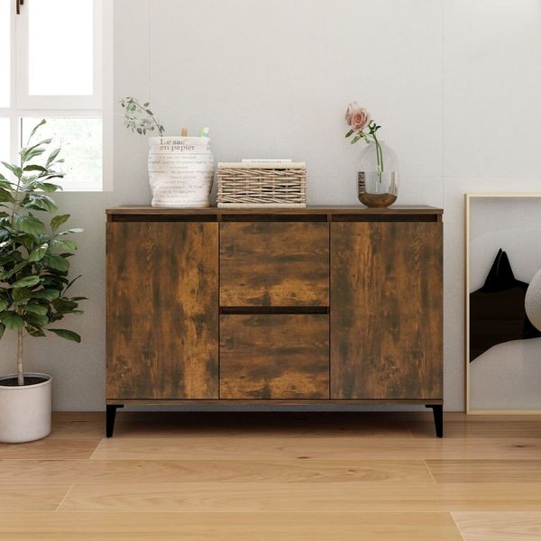 vidaXL Sideboard Räuchereiche 102x35x70 cm Holzwerkstoff 815165