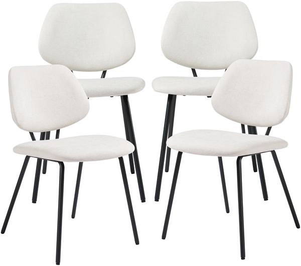 Esszimmerstuhl Köma 4er Set Webstoff Beige [en. casa]