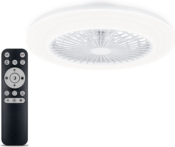Philips Deckenventilator und LED Deckenleuchte Amigo, 25W+60W, Durchmesser 58cm, rund, inkl. Fernbedienung