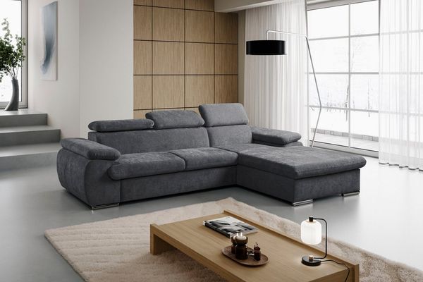 WERK2 Ecksofa Cosmo modern und bequem, Breite 282cm, L-Form, Eckcouch mit Schlaffunktion, Bettkasten & verstellbaren Kopfteilen