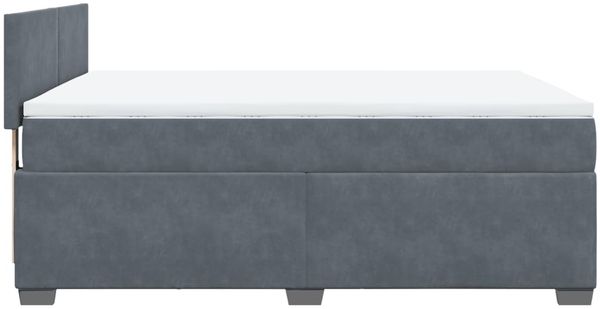 vidaXL Boxspringbett mit Matratze Dunkelgrau 140x190 cm Samt 3286301 Bild 9