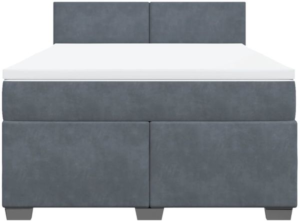 vidaXL Boxspringbett mit Matratze Dunkelgrau 140x190 cm Samt 3286301 Bild 4