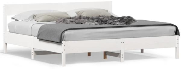 vidaXL Massivholzbett ohne Matratze Weiß 180x200 cm Kiefernholz 3216204