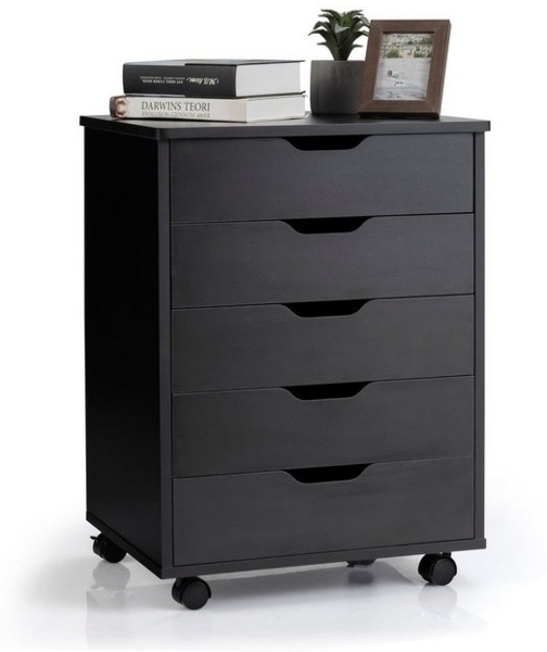 COSTWAY Rollcontainer, Bürocontainer mit Rollen, Schubladen, 49,5x41x66,5cm Bild 4