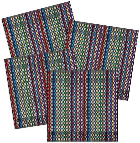 Kracht Geschirrtuch Restgarn, (Set, 4-tlg, 4-teilig), Frottee Grubenhandtücher aus Restgarn ca. 50x50cm 100% Baumwolle