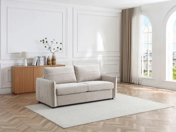 Vente-unique - MALOGU Sofa Stoff Beige - B 103 cm x H 82 cm x L 192 cm