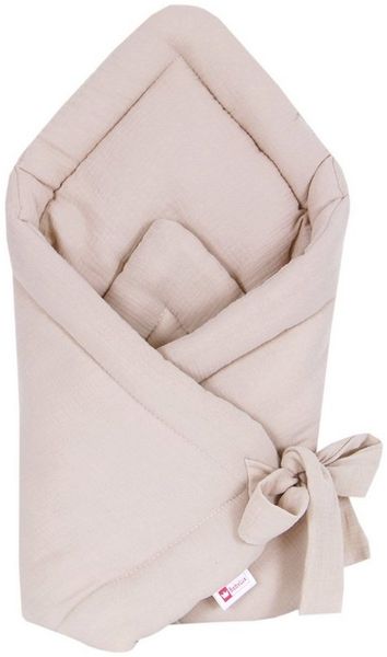 Einschlagdecke BABYLUX Einschlagdecke Musselin BABYHÖRNCHEN 75 x 75 cm Neugeborene, BabyLux, Sand