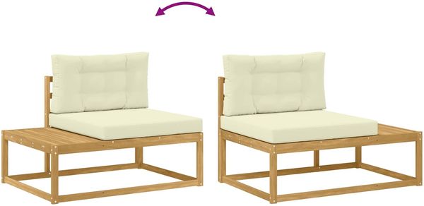 vidaXL Outdoor-Sofagarnitur mit Kissen Weiß 79 x 79 x 37 cm Polyester 3386994 Bild 7