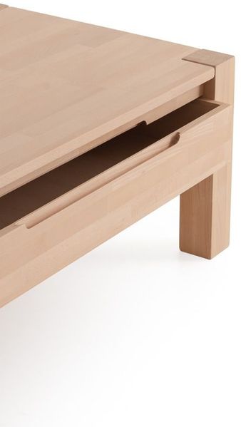 Couchtisch Tisch mit Schublade NALDO XL Eiche Massivholz 110x70 cm Bild 2