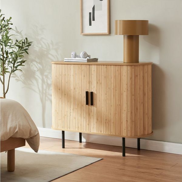 en. casa Mehrzweckschrank »Tvedestrand« mit 2 Türen 100 x 40 x 80 cm Natur / Schwarz