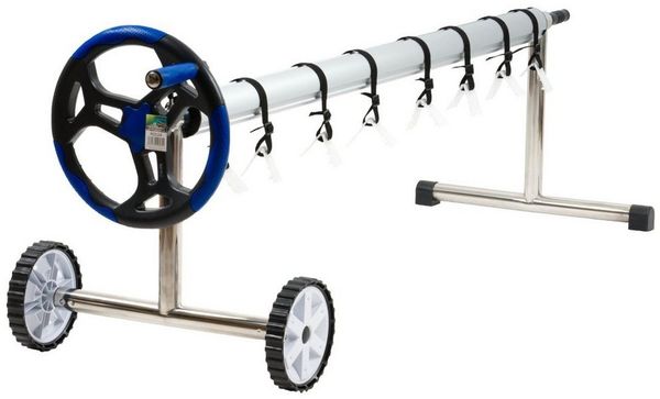 Zelsius Pool-Abdeckplane fahrbares Edelstahl Aufrollsystem für Pool Planen von 300 - 570cm