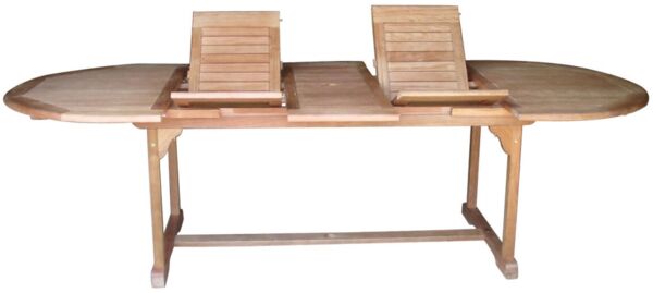 Gartentisch Liberia oval 180-260x110 cm ausziehbar natur