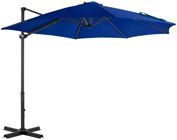 vidaXL Ampelschirm mit Aluminium-Mast 300 cm Azurblau 46989