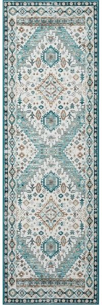 GarveeMore Teppich Waschbarer Vintage Orientteppich Designteppich Läufer Teppich, Rechteckig, Niedriger Flor, Antirutsch, für Flur, Wohnzimmer, Küche