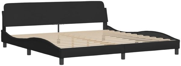 vidaXL Bett mit Matratze "Dover" Schwarz 200x200 cm Stoff 3208466 Bild 4
