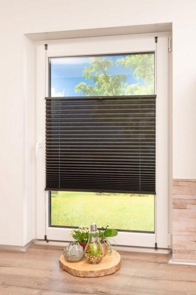 K-HOME Plissee Klemmfix Pisa, Lichtschutz, ohne Bohren, verspannt, Klemmfix, Crushed-Optik