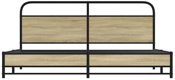 vidaXL Metallbett ohne Matratze Sonoma-Eiche 200x200 cm 3318692 Bild 5