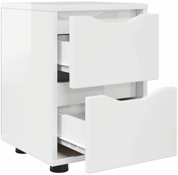 vidaXL Nachttische 2 pcs Hochglanz Weiß 30,5 x 30 x 43 cm 888806 Bild 5