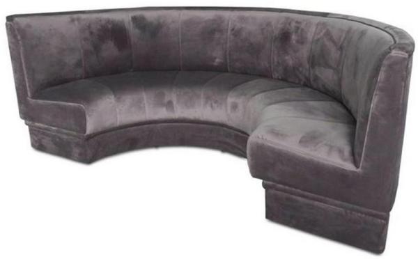 Casa Padrino Luxus Sofa Grau 167 x 83 x H. 94 cm - Halbrundes Samt Sofa - Luxus Möbel