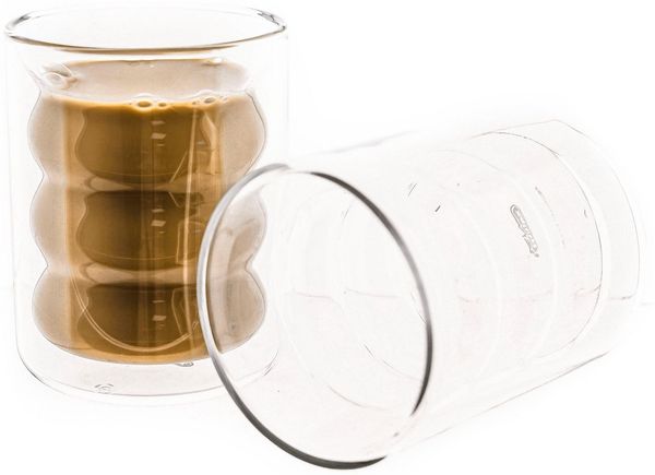 Mulex Latte-Macchiato-Glas Mulex Gläser Set San Diego, 2-tlg, Borosilikatglas, doppelwandig, ideal f. Kaffee, Cappuccino, Latte Macchiatto, 2tlg