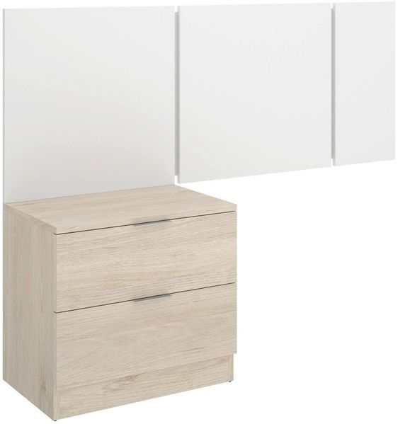 Dmora Kopfteil Chanhom, Kopfende, Bettkopfteil, Kopfbrett, 157x34 h96 cm, Weiß und Eiche