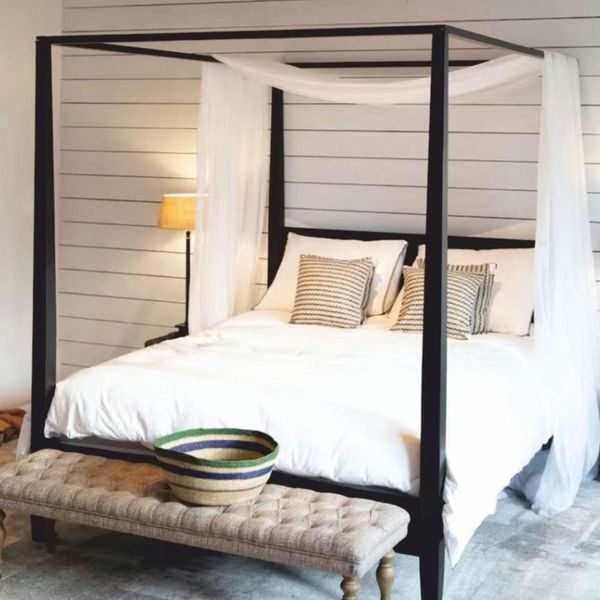 Casa Padrino Landhausstil Himmelbett Schwarz - Verschiedene Größen - Schlafzimmer Möbel Grösse