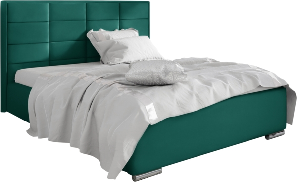 99rooms Zelmira Polsterbett Velours MONOLITH Grün 200x200 cm mit Bettkasten Bild 2