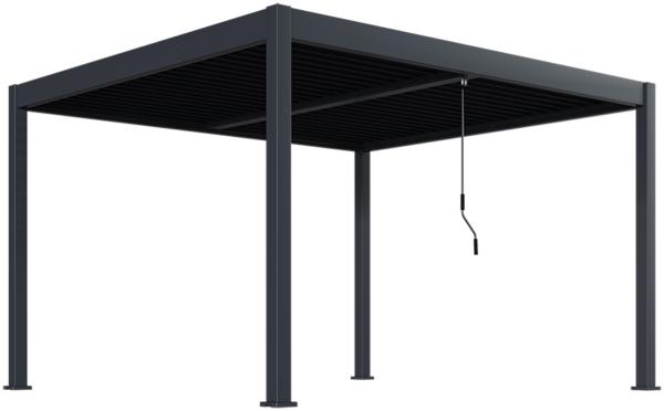 Voll-Aluminium Deluxe Lamellendach Pergola 3,6x4m anthrazit