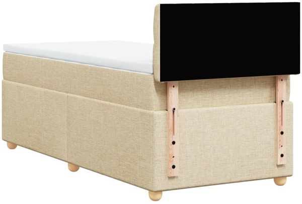 vidaXL Boxspringbett mit Matratze Creme 90x200 cm Stoff 3288875 Bild 8