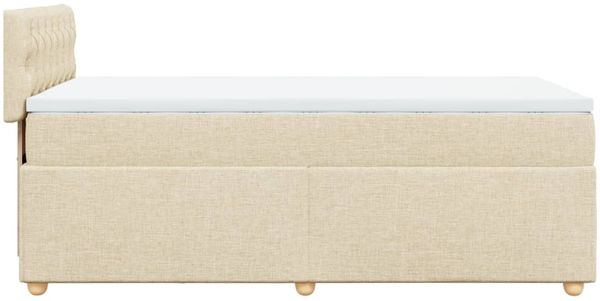 vidaXL Boxspringbett mit Matratze Creme 90x200 cm Stoff 3288875 Bild 7