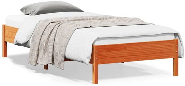 vidaXL Massivholzbett ohne Matratze Wachsbraun 100x200 Kiefernholz 842709