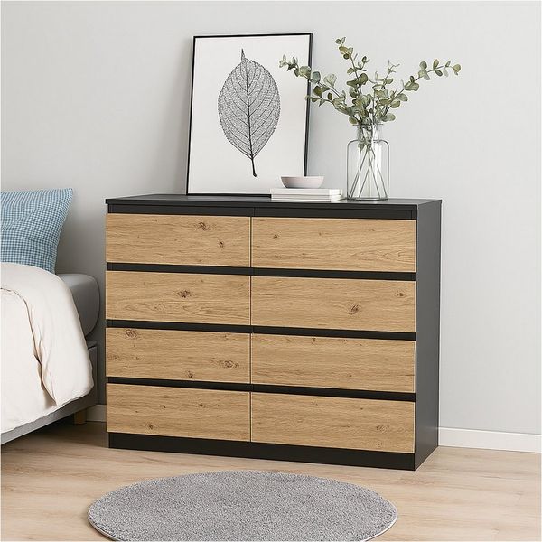HTI-Living Sideboard Moderne Kommode mit 8 grifflosen Schubladen (Stück, 1 St, 1 Kommode ohne Dekoration), Sideboard