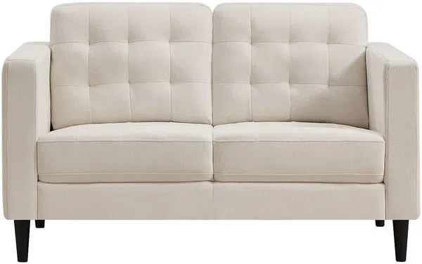 Vente-unique - DIBALU Sofa StoffStoff Beige - B 87 cm x H 84 cm x L 141 cm Bild 2