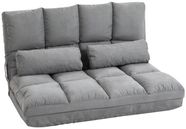 OKWISH Sitzsack Bodenstuhl,mit Rückenlehne (Multifunktionaler 2-in-1 Bodensessel & Bett mit 3-fach verstellbarer Rückenlehne, samtweichem Sitzkissen und robustem Stahlrahmen, Maße (Sofa): 102L x 73B x 60H cm, Maße (Bett): 102L x 167B x 11H cm), mit Rüc...