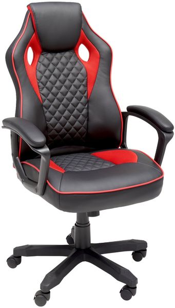 XORA 'GOMMA' Gamer Stuhl, Kunstleder schwarz, 65.5 x 120 x 69 cm, höhenverstellbar, 120 kg belastbar