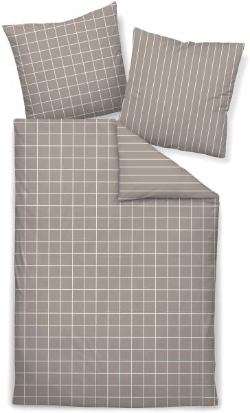 Janine Mako Satin Bettwäsche 2 teilig Bettbezug 155x220 cm Kopfkissenbezug 80x80 cm Modernclassic 39025-57 vulkan