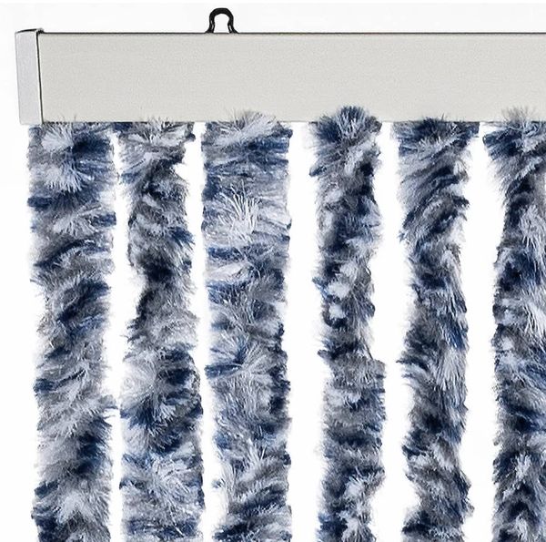 vidaXL Insektenschutz-Vorhang Blau Weiß Silbern 100x220cm Chenille 284275 Bild 4