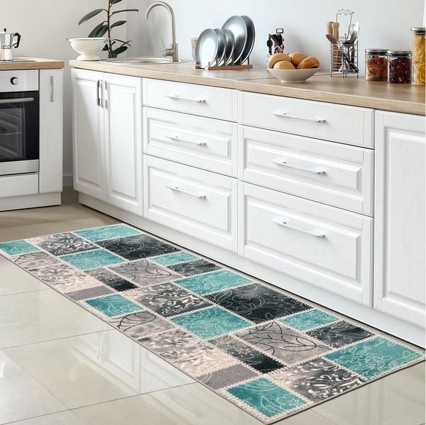Carpetia Küchenläufer Küchenteppich Modern, rechteckig, Höhe: 5 mm, rutschhemmender Rücken, pflegeleicht, robust