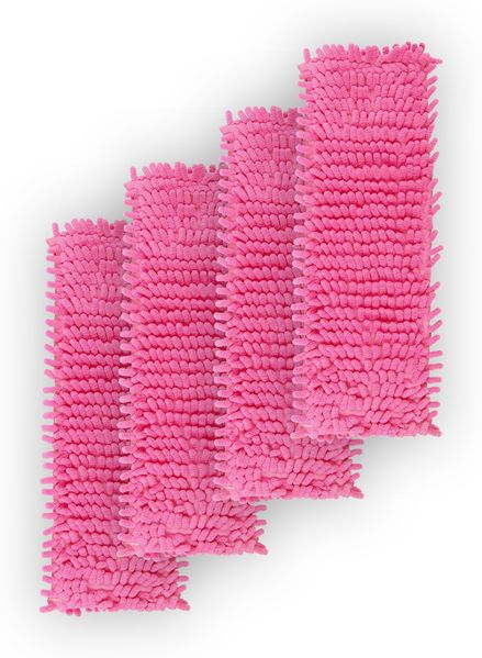 Bodenwischer Ersatzbezug Mikrovelour / Chenille - Pink - 4er Pack