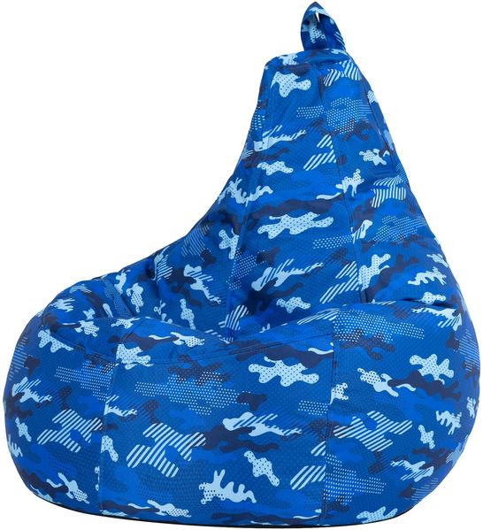 Icon Dalton Camouflage Kinder Sitzsack, Blau, Webstoff, Gaming Sitzsack Erwachsene mit Füllung, Bean Bag, Lounge Sessel, Lounge Stuhl, Garten, Schlafzimmer, Wohnzimmer, Wohnzimmer Möbel