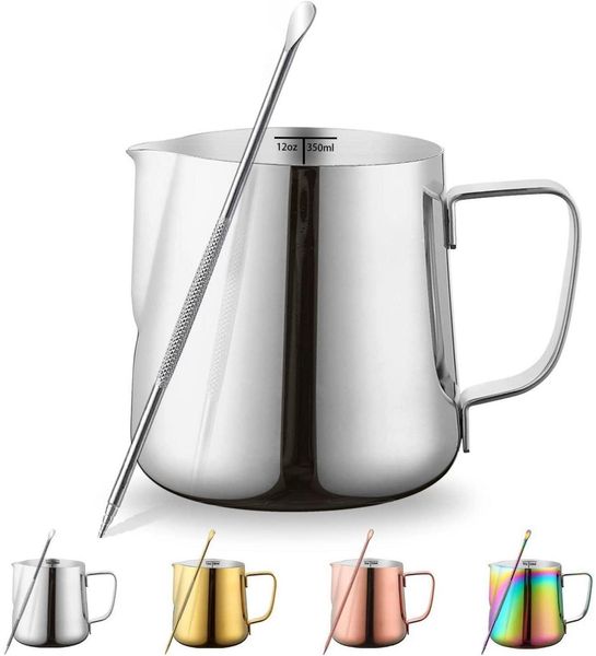 Milchaufschäumer 12oz 350ml Edelstahl Dekorationsstift Cappuccino Latte Art