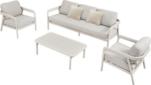 homsy by Ana Johnson Gartenlounge-Set Hilo, (Set, 14-tlg, 3er Sofa,2x Sessel, 7x Sitz-und Rückenkissen,2x Zierkissen,1xTisch), inkl. 2 Sessel, 1 Sofa, 1 Tisch, Sitz- und Rückenkissen, 2 Dekokissen