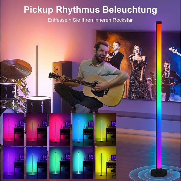 MUPOO LED Stehlampe LED-Stehleuchte Stehlampe,Smart LED Lightbar,Music Sync,2-packs, mit Bluetooth-App,16 Millionen Farben, für Gaming,Wohnzimmer