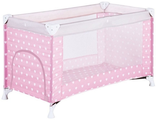 Schardt 'Herzchen' Reisebett 60x120 cm, rosa, mit Schlupf und Tragetasche