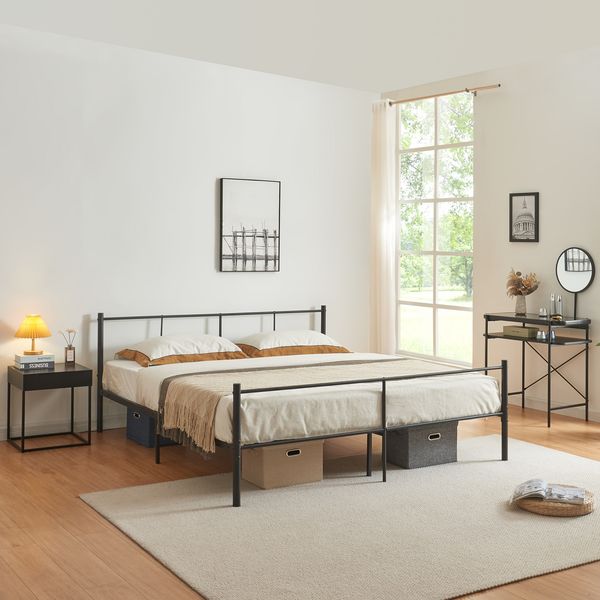 Metallbett Laos 160x200 cm Schwarz [en. casa]