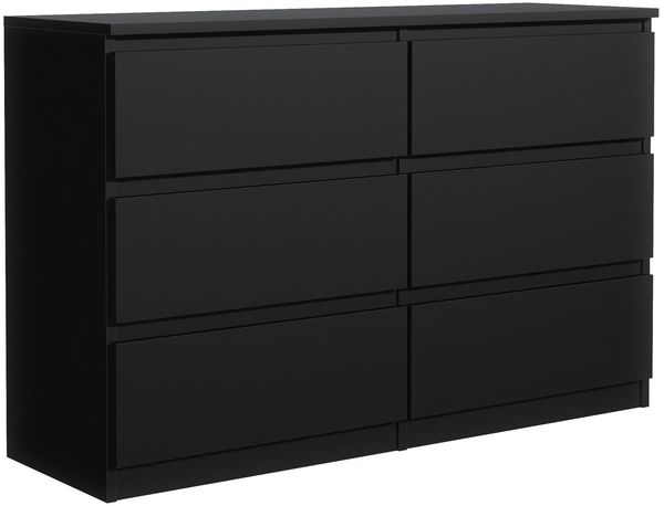 MAGOWA Schubkastenkommode Kommode 120cm - moderne Kommode mit 6 Schubladen für viel Stauraum (Breite 120cm Tiefe 39 cm Höhe 78,5 cm), Unterseite mit Gleitern für optimale Belüftung ausgestattet