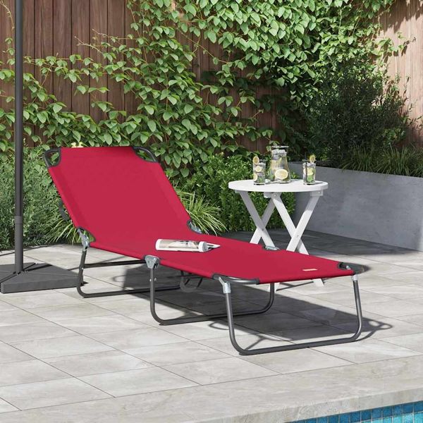 vidaXL Klappbare Sonnenliege Rot 188 x 57 x 86,5 cm Polyester 42003142