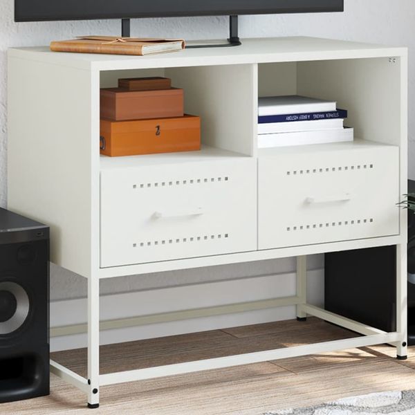 vidaXL TV-Schrank Weiß 68x39x60,5 cm Stahl 846553