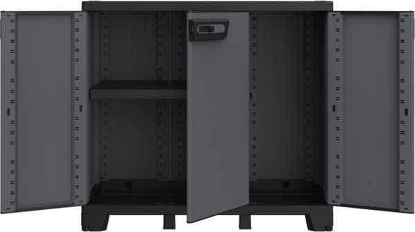 Kreher Mehrzweckschrank Dreitüriger Kunststoffschrank 'Ardesia' (Modell wählbar)