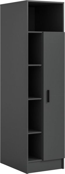welltime Mehrzweckschrank FALAS, Höhe 195cm, 1 Tür, 1 Kleiderstange, 5 offene Fächer (1-St, in verschiedenen Farben erhältlich) Universalschrank, Wäscheschrank, Badezimmer, Hauswirtschaftsschrank